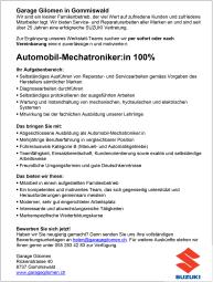Inserat Automobil-Mechatroniker:in
